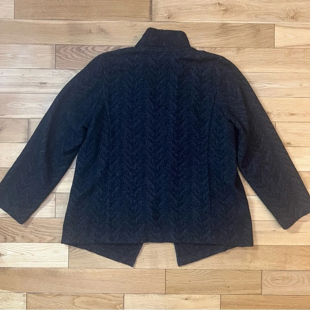 Eileen Fisher Sweater Shawl Open Front Cardigan Wool Blend Gray Size XL - Picture 7 of 9